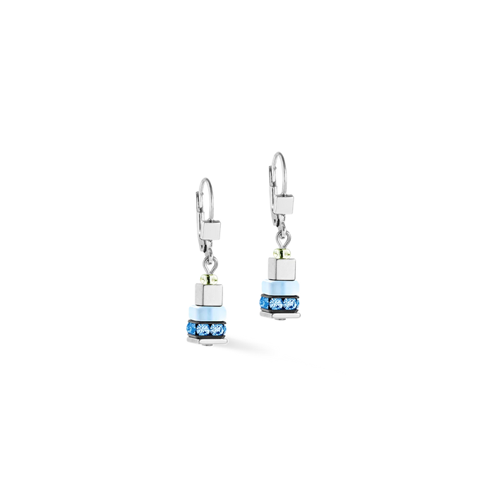 Coeur De Lion Multicolour Fresh Sorbet Cube Silver Earrings