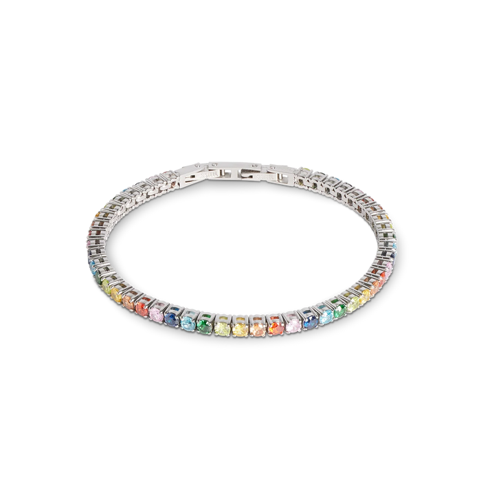Coeur De Lion Multicolour Tennis Silver Bracelet