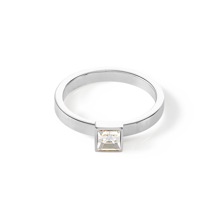 Coeur De Lion Small Crystals Silver Ring