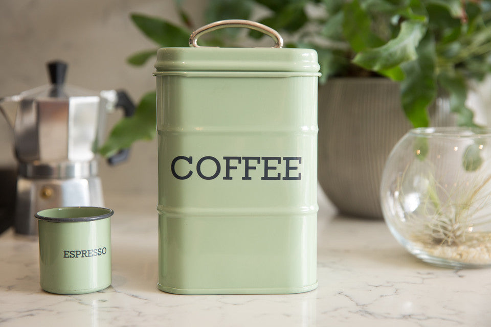 KitchenCraft Living Nostalgia English Sage Green Coffee Canister