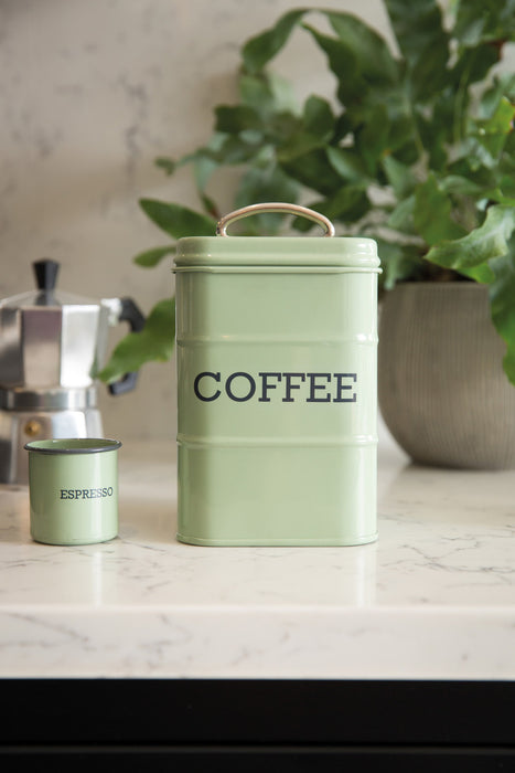 KitchenCraft Living Nostalgia English Sage Green Coffee Canister