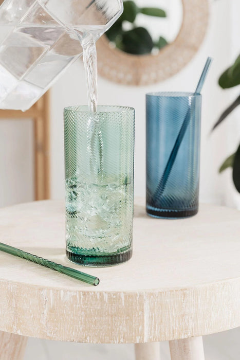 Twist Highball Tumblers – Set Of 2 Blue/Green