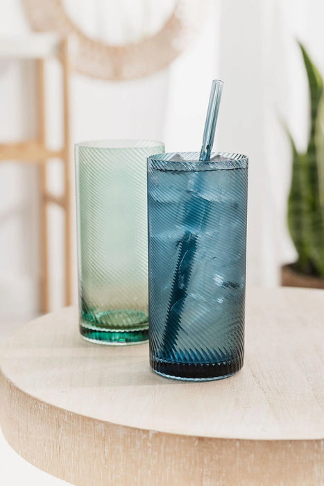 Twist Highball Tumblers – Set Of 2 Blue/Green