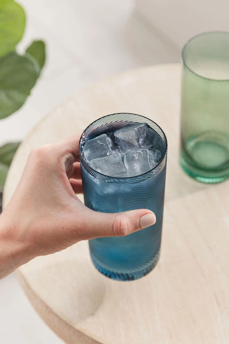 Twist Highball Tumblers – Set Of 2 Blue/Green