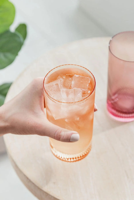 Twist Highball Tumblers – Set Of 2 Pink/Peach