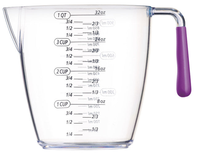 KitchenCraft Colourworks 3 Piece Purple Acrylic Measuring Jug Set