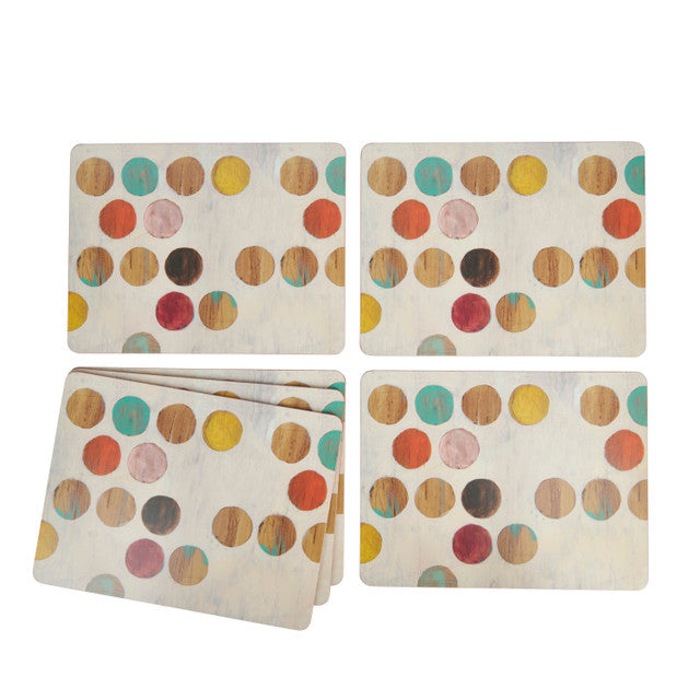 KitchenCraft Creative Tops Retro Spot Pack Of 6 Premium Placemats