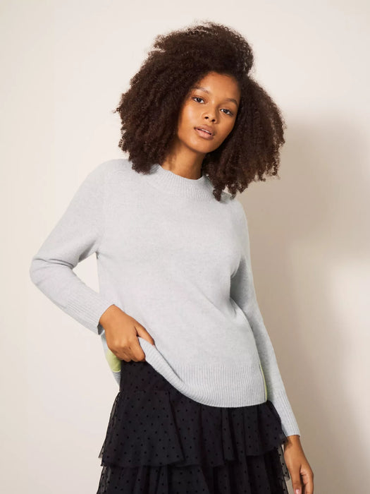 White Stuff Women's Cora Crew Neck Cashmere Jumper Mid Grey