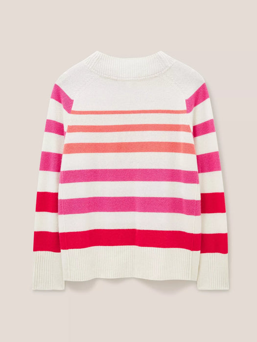 White Stuff Women's Cora Crew Neck Cashmere Jumper Pink Multi