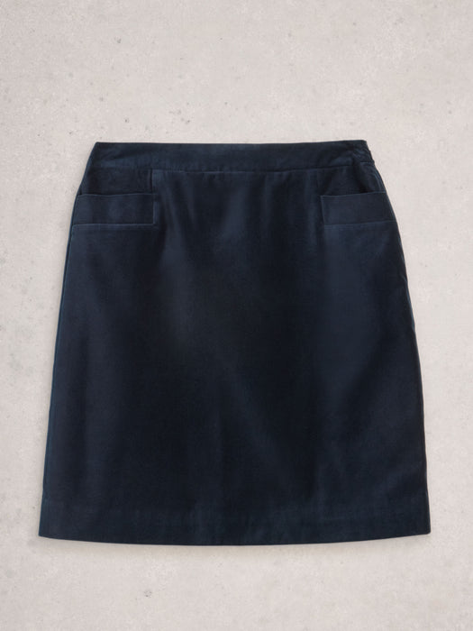 White Stuff Women's Coral Velvet Skirt In Dark Navy