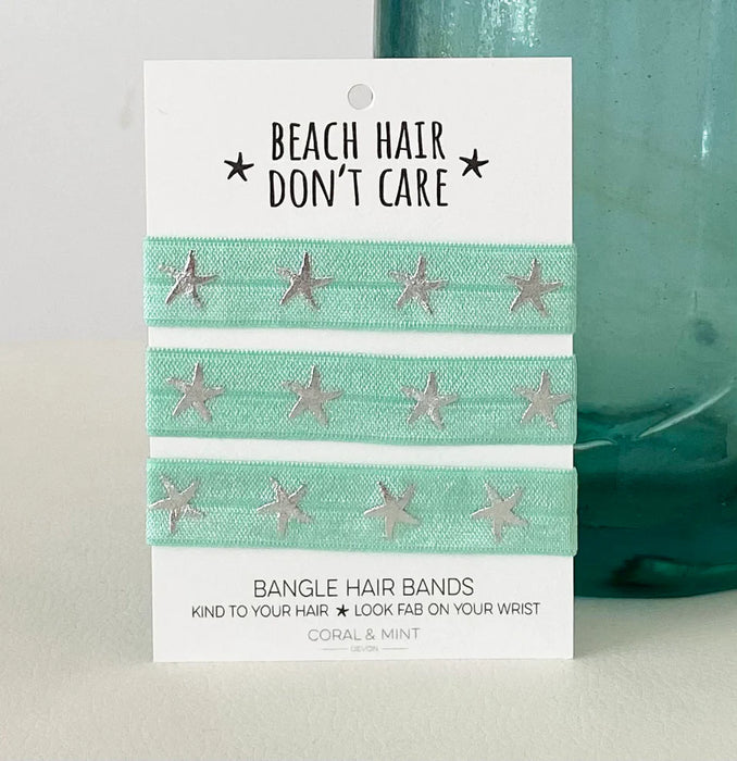 Coral & Mint Beach Hair Bangle Band - Mint Bracelet