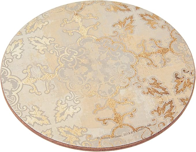 Creative Tops Cork-Backed Coasters Set With Printed Gold