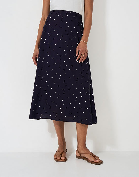 Crew Clothing Women's Amber Skirt Skirt In Navy Polka Dot