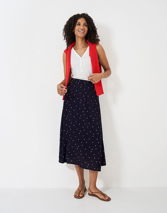 Crew Clothing Women's Amber Skirt Skirt In Navy Polka Dot