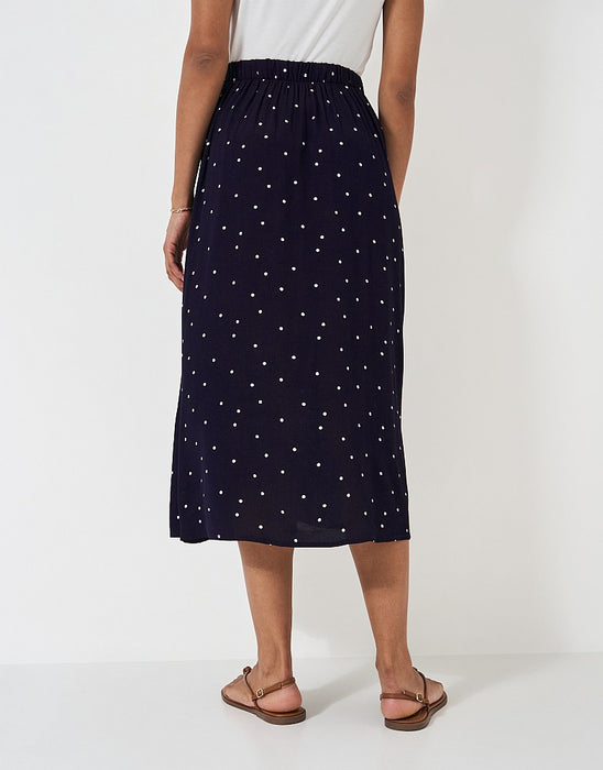 Crew Clothing Women's Amber Skirt Skirt In Navy Polka Dot