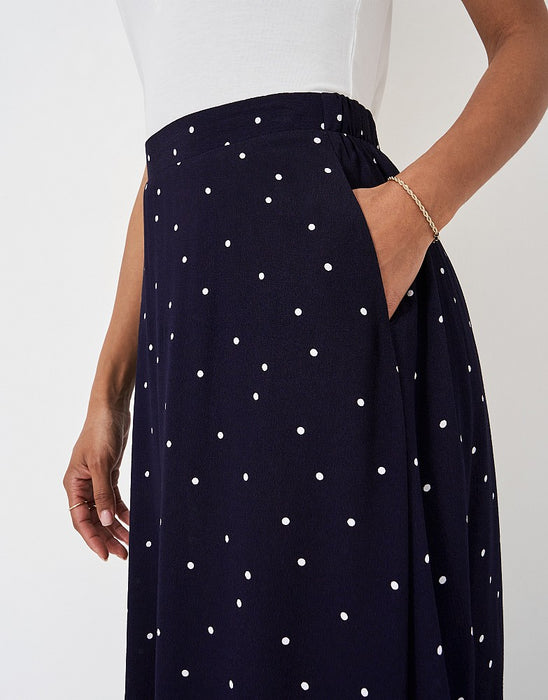 Crew Clothing Women's Amber Skirt Skirt In Navy Polka Dot