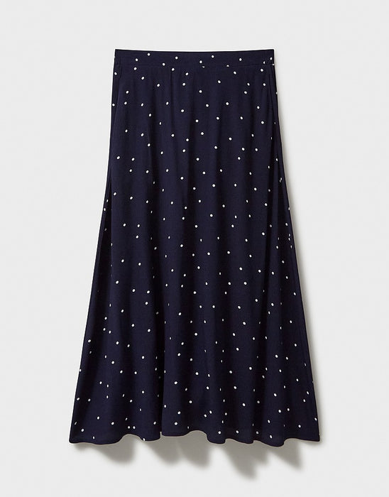 Crew Clothing Women's Amber Skirt Skirt In Navy Polka Dot