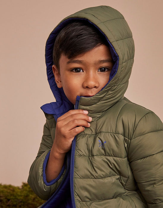 Crew Clothing Boys Reversible Lightweight Lowther Jacket In Navy Khaki