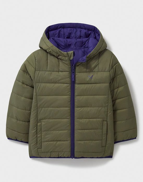 Crew Clothing Boys Reversible Lightweight Lowther Jacket In Navy Khaki