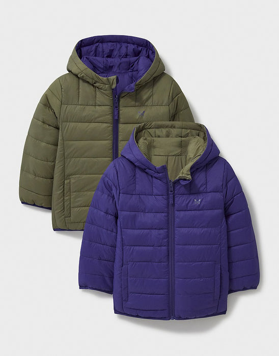 Crew Clothing Boys Reversible Lightweight Lowther Jacket In Navy Khaki