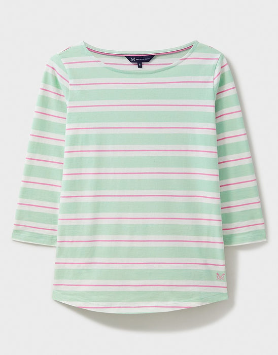 Crew Clothing Women's Essential Breton Top In Mist Green White