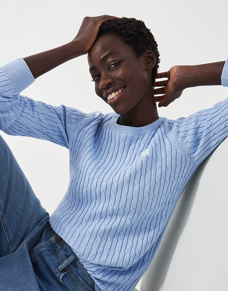 Crew Clothing Women's Heritage Cable Knit Cotton Cashmere Crew