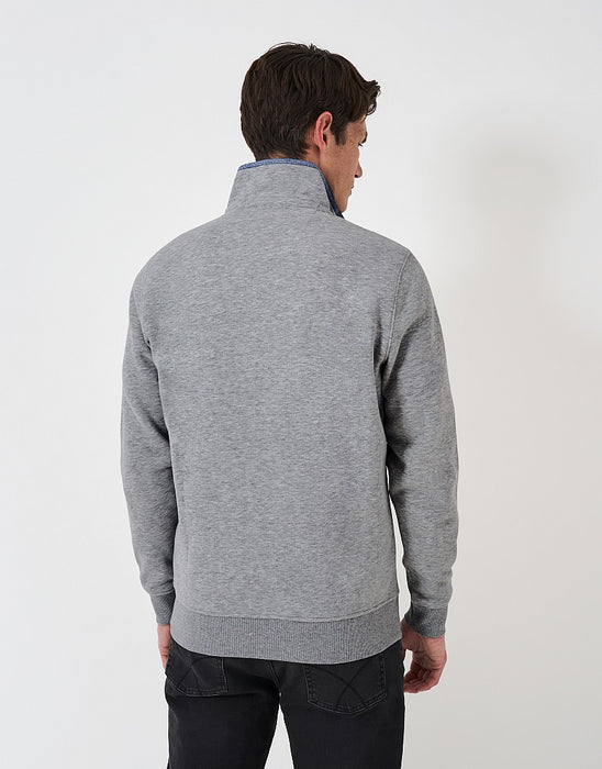 Crew Clothing Men's Classic Half Zip Sweatshirt In Grey Marl