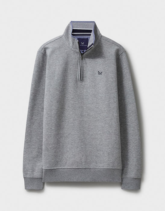 Crew Clothing Men's Classic Half Zip Sweatshirt In Grey Marl