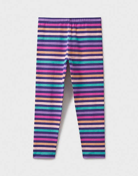 Crew Clothing Girls Breton Stripe Leggings In Navy Multi