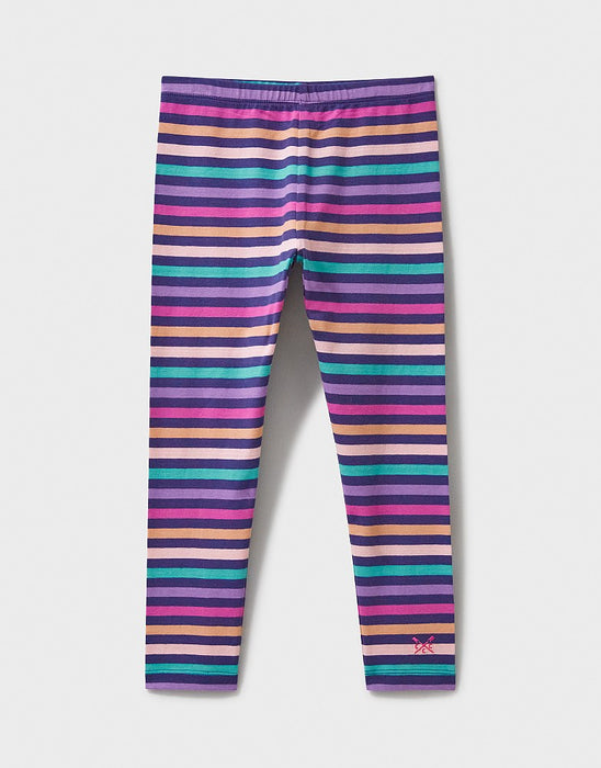 Crew Clothing Girls Breton Stripe Leggings In Navy Multi