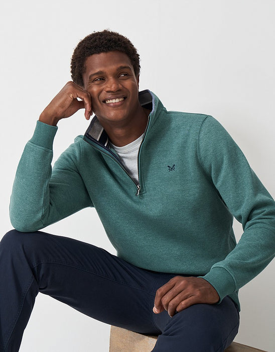 Crew Clothing Men's Classic Half Zip Sweatshirt In Deep Jungle