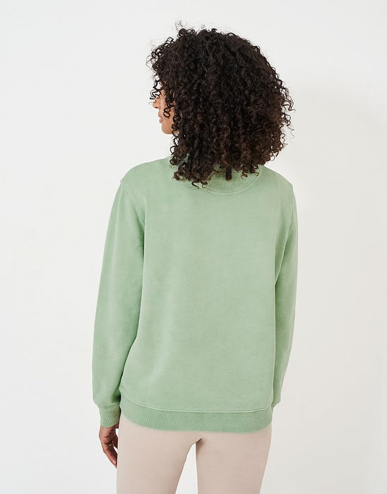 Crew Clothing Women's Pigment Dyed Cotton Crew Neck Sweatshirt In Light Green