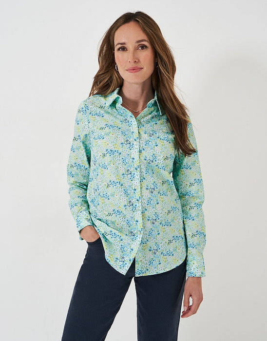 Crew Clothing Women's Lulworth Long Sleeve Classic Fit Shirt In Liza Blue