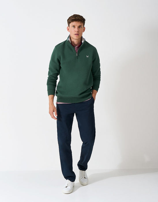 Crew Clothing Men's Classic Half Zip Sweatshirt In Bottle Green