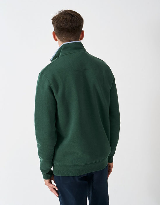 Crew Clothing Men's Classic Half Zip Sweatshirt In Bottle Green