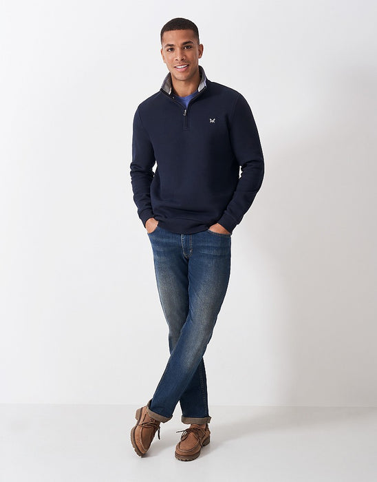 Crew Clothing Men's Classic Half Zip Sweatshirt In Heritage Dark Navy