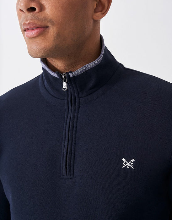 Crew Clothing Men's Classic Half Zip Sweatshirt In Heritage Dark Navy