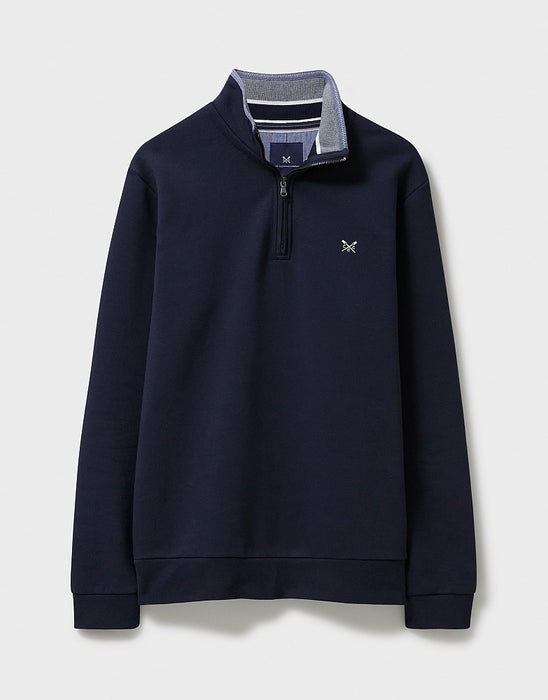 Crew Clothing Men's Classic Half Zip Sweatshirt In Heritage Dark Navy