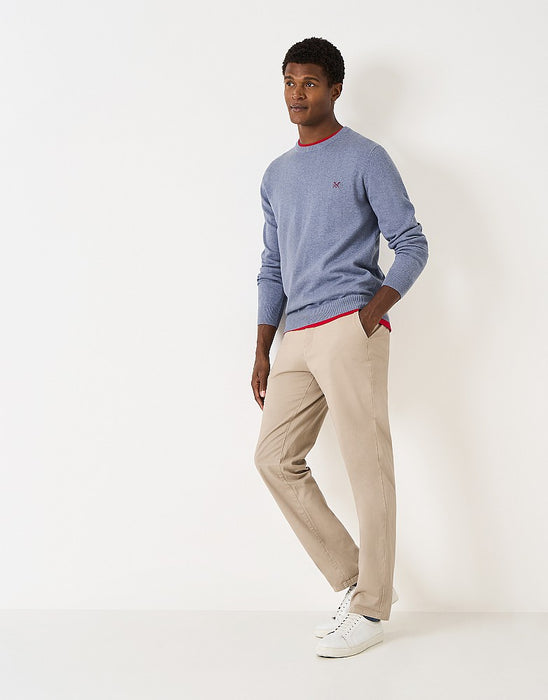 Crew Clothing Men's Oarsman Cable Knit Crew Neck Jumper In Blue Marl