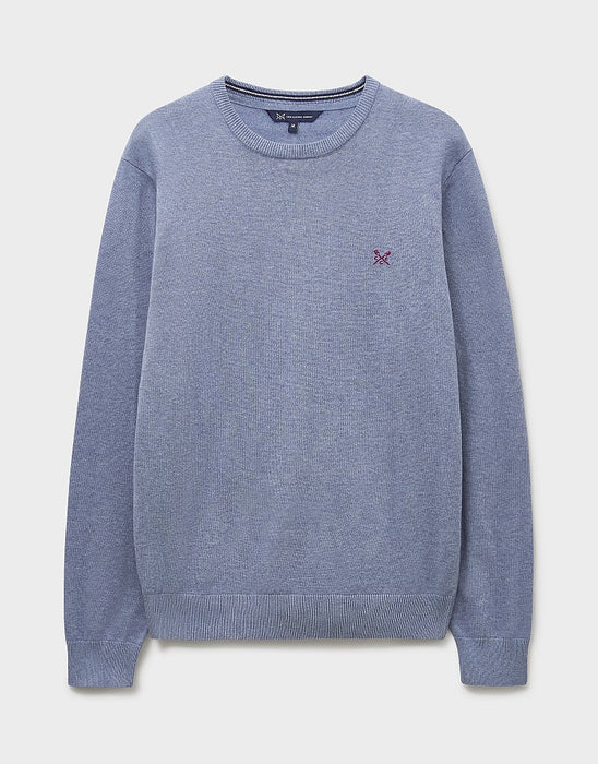 Crew Clothing Men's Oarsman Cable Knit Crew Neck Jumper In Blue Marl