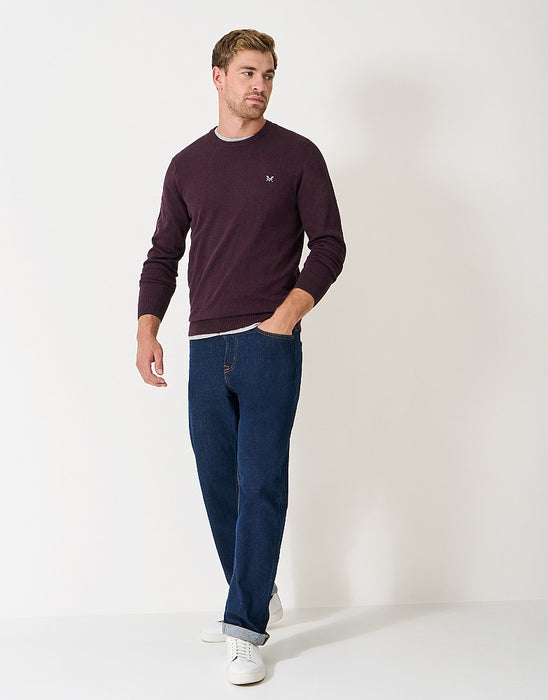Crew Clothing Men's Oarsman Cable Knit Crew Neck Jumper In Mahogany