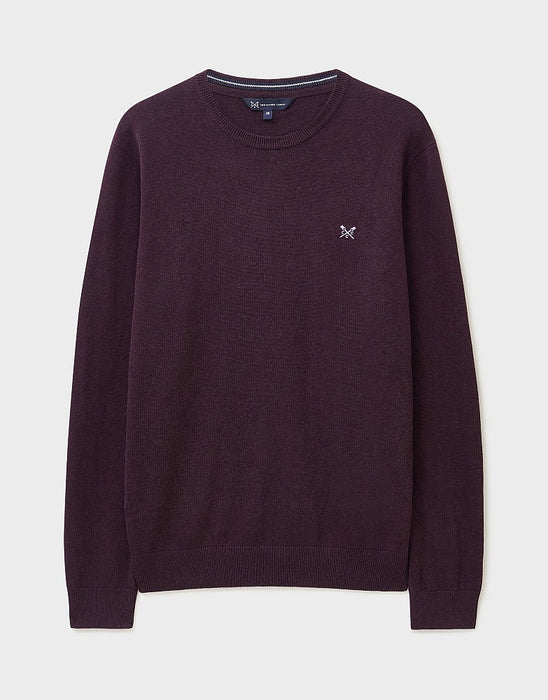 Crew Clothing Men's Oarsman Cable Knit Crew Neck Jumper In Mahogany