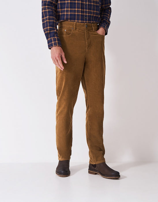 Crew Clothing Men's Parker Straight Cord Trousers in Tan