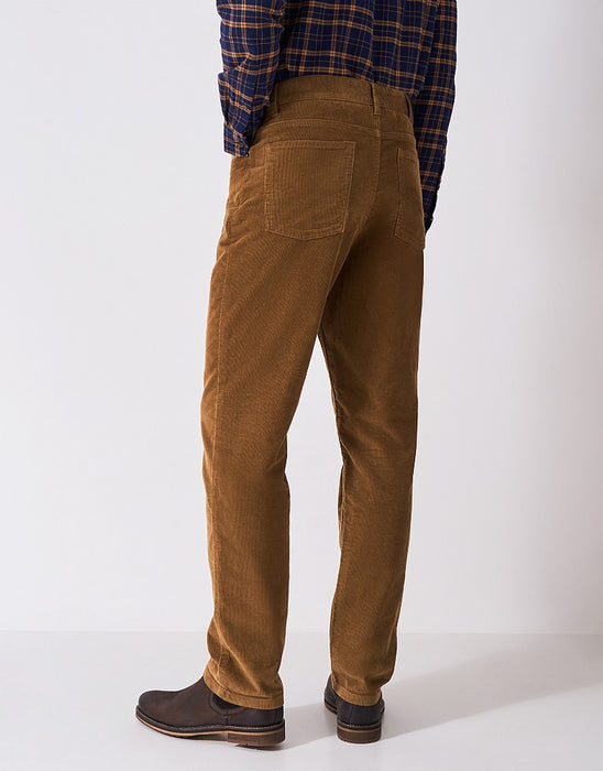 Crew Clothing Men's Parker Straight Cord Trousers in Tan