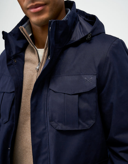 Crew Clothing Men's Seaforth Waterproof Jacket In Heritage Dark Navy
