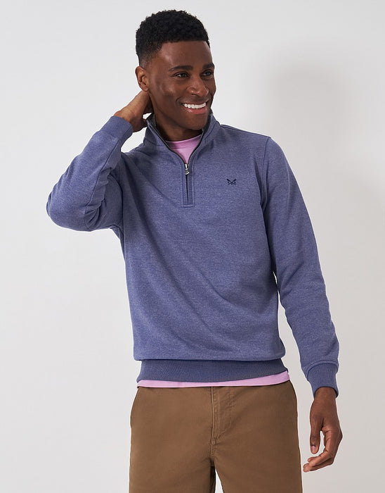 Crew Clothing Men's Classic Half Zip Sweatshirt In Sky Dive Marl