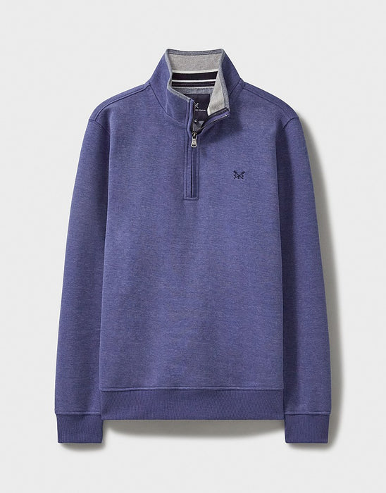 Crew Clothing Men's Classic Half Zip Sweatshirt In Sky Dive Marl