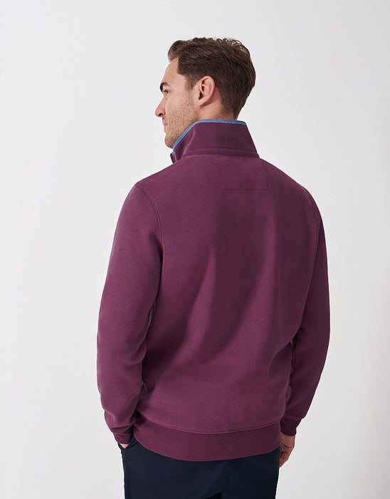 Crew Clothing Men's Classic Half Zip Sweatshirt In Soft Mulberry