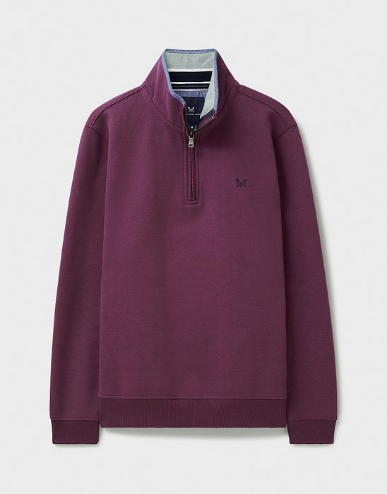 Crew Clothing Men's Classic Half Zip Sweatshirt In Soft Mulberry