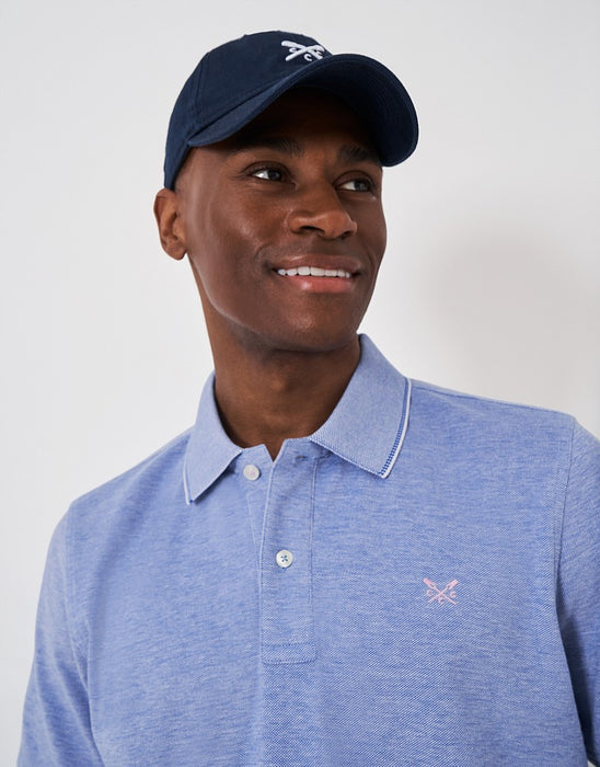 Crew Clothing Men's Oxford Pique Polo Shirt In Strong Blue White